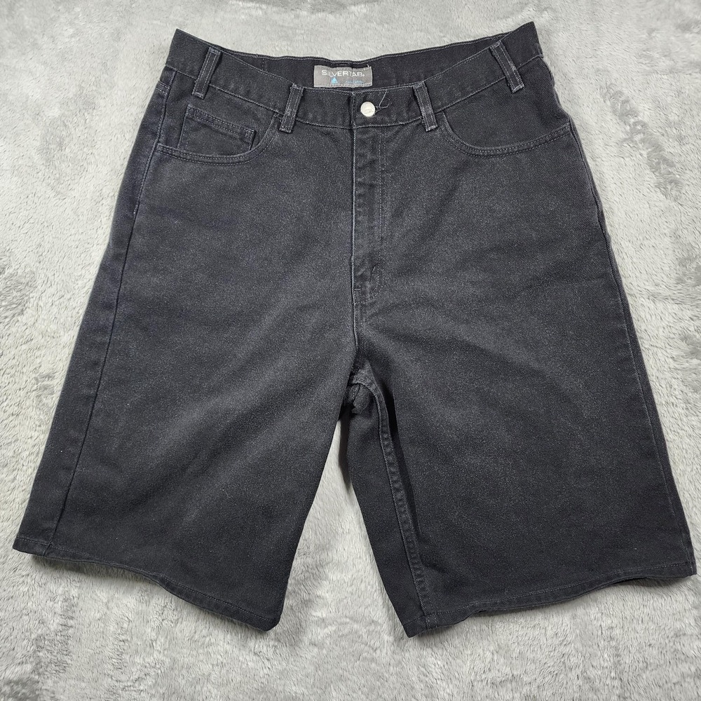 VINTAGE Levis SilverTab Shorts Men 36 (Fits 32) Black Baggy Fit Jorts Streetwear